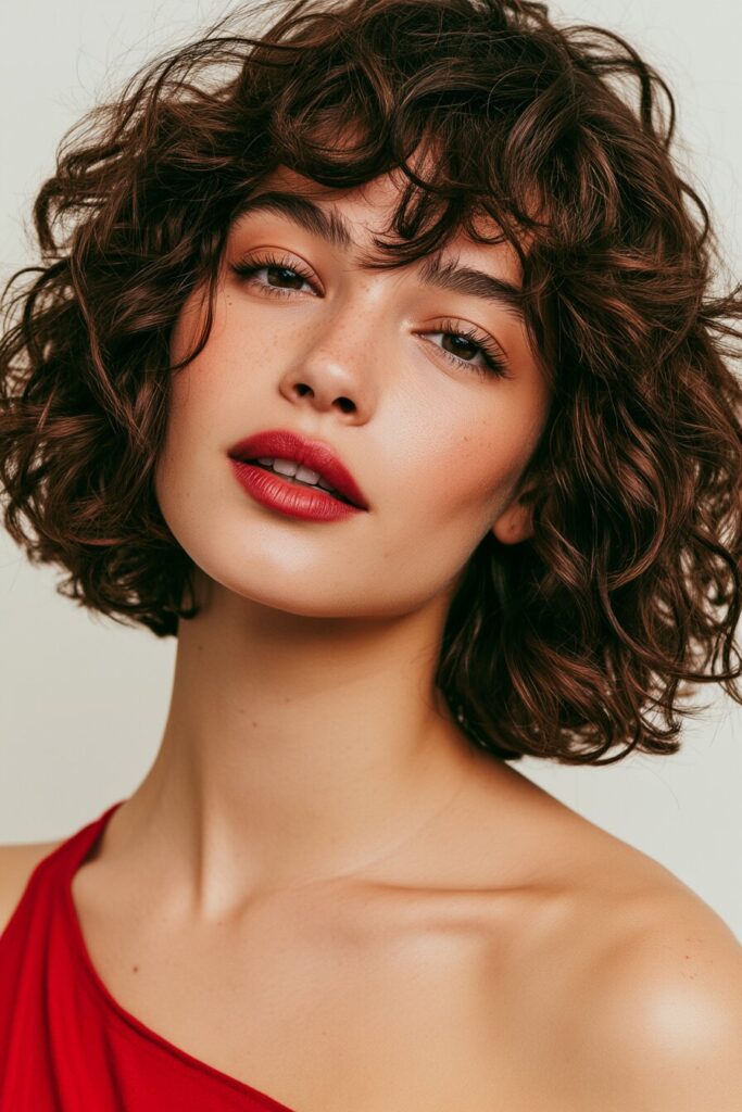 Layered French Curly Bob