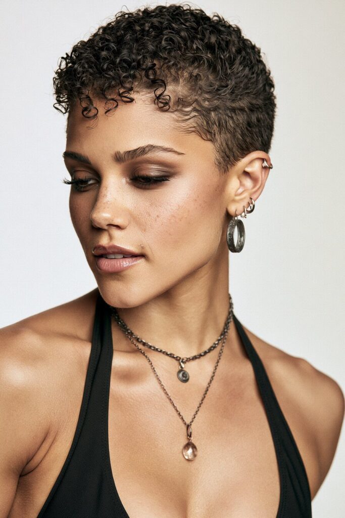 The Micro-Curl Buzz Fade