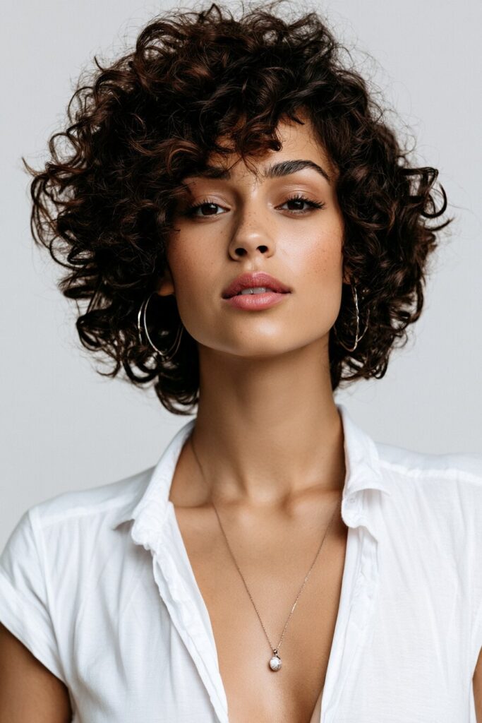 Asymmetrical Curly Chop